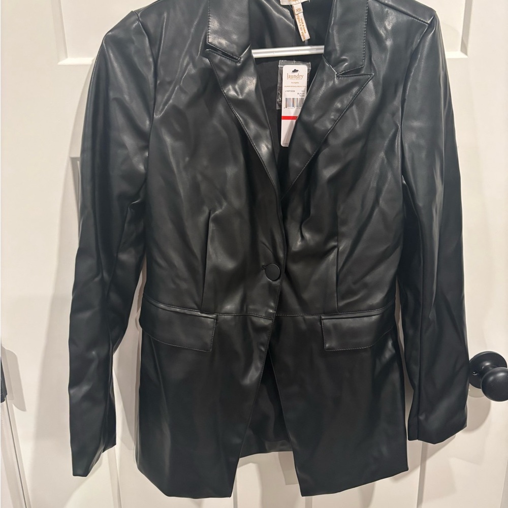 Laundry By Shelli Segal Black Faux Leather Jacket